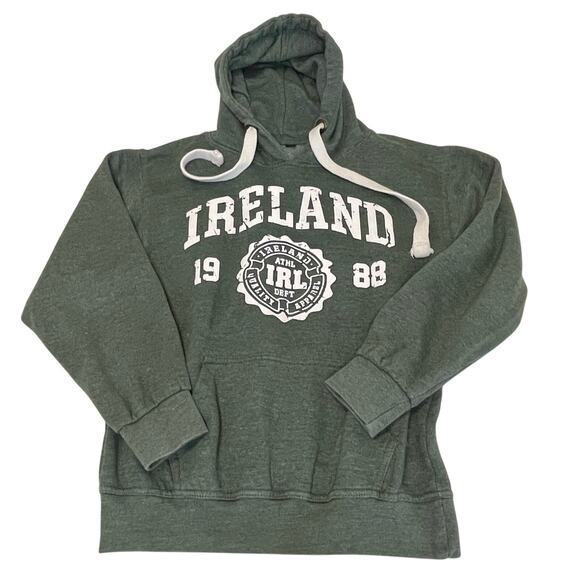 Ireland Collegiate Hoodie Women’s M Green Long Sleeve Fleece Sweatshirt Pullover - Picture 2 of 10